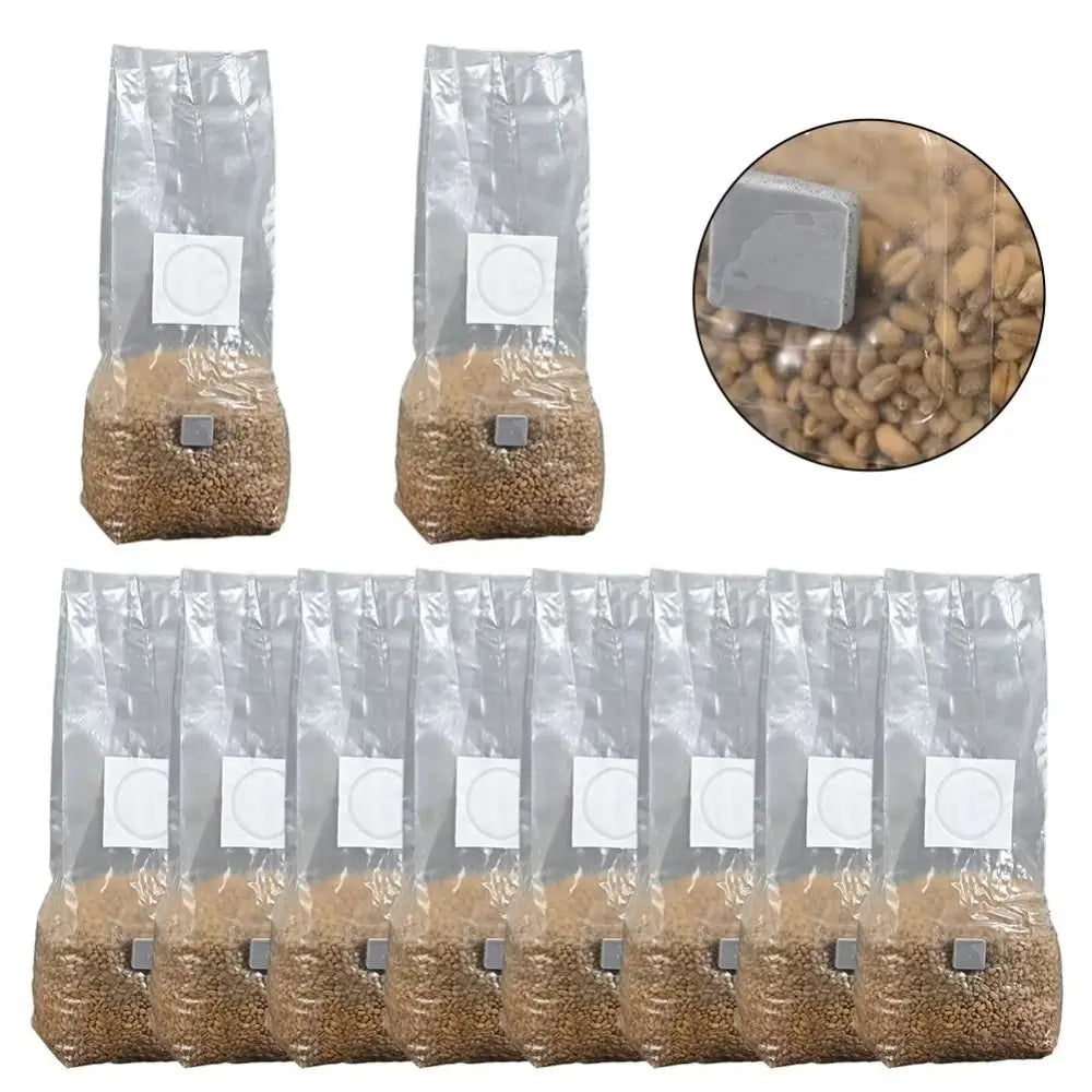 50pcs High Quality PP Mushroom Planting Bag 0.2um Filter Clear Mushroom Spawn Grow Bag Tissue Culture Bag Indoor Gardening
