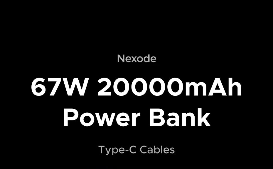 20000mAh Power Bank 67W Fast Charging Portable Charger with Built-in Cable Tidesmit
