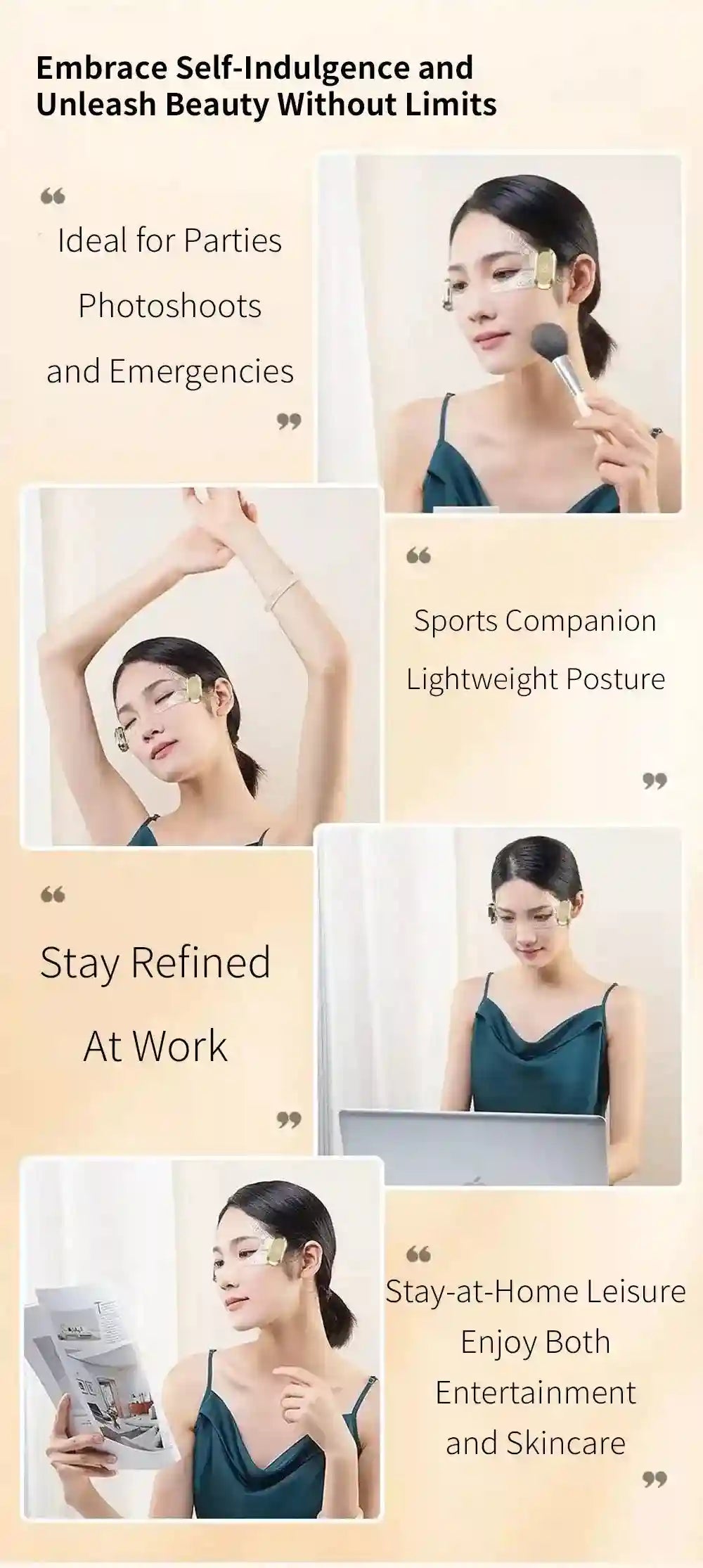 Microcurrent Eye Massager for Fatigue and Dark Circles - Rechargeable Eye Massage Instrument Tidesmit
