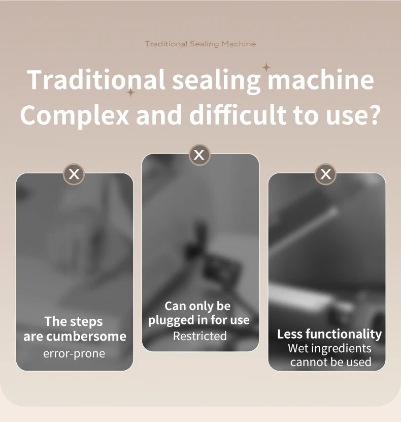 Portable Vacuum Sealer Machine 62kPa Rechargeable Food Vacuum Sealing Machine 150mm Heat Sealer with 3 Temperature Levels