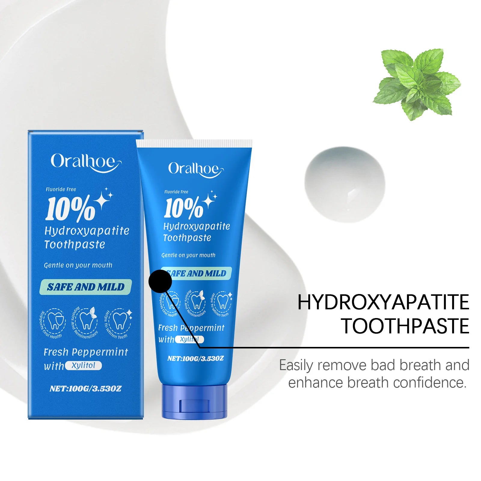 Tidesmit Hydroxyapatite teeth whitening toothpaste for cavity prevention and stain removal on sensitive teeth