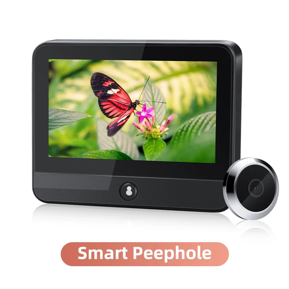 Wsdcam Wifi Doorbell 120 Degree Wide Angle Peephole Doorbell 1080P Digital Doorbell Viewer Motion Detection