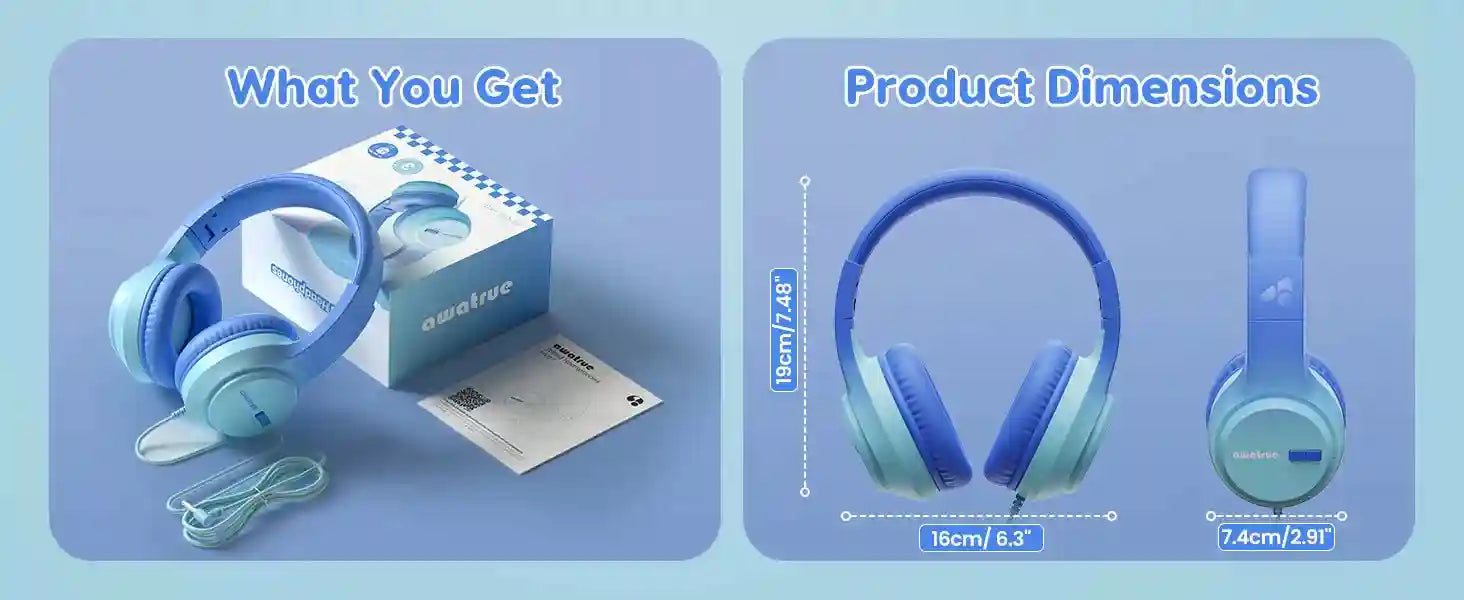 Kids Wired Over-Ear Headphones with Safe Volume Limiting by Tidesmit Tidesmit