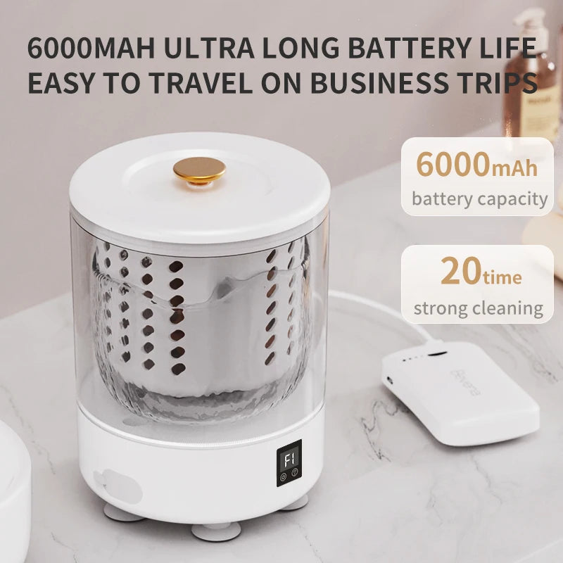 Tidesmit 3L mini portable washing machine with spin drying for laundry travel or delicate underwear and socks