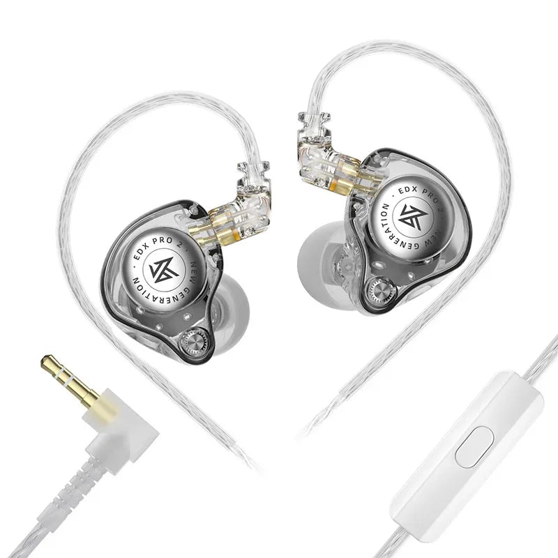 KZ EDX Pro In-Ear Monitors | HiFi Wired 3.5mm Earphones | Tidesmit Clear MIC 3.5MM Tidesmit
