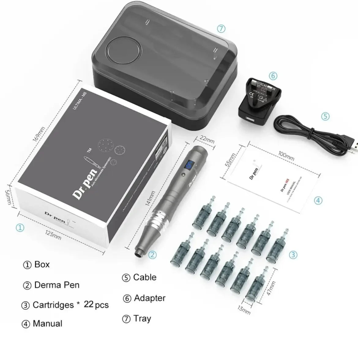 Dr Pen Ultima M8 Microneedling Pen - Professional PMU Device Permanent Makeup Machines Tidesmit