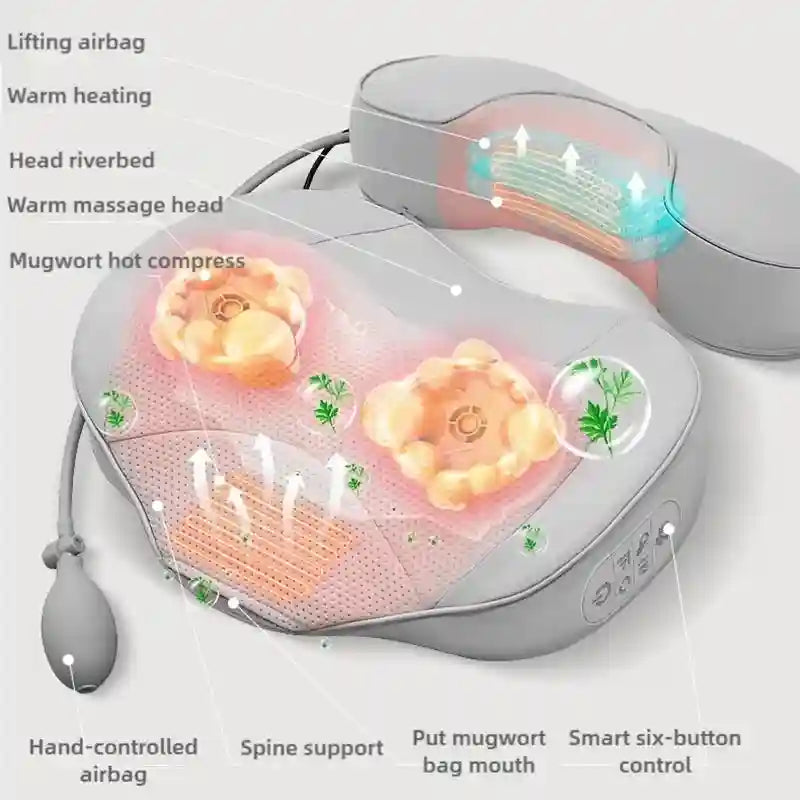 Electric Massager with Heat | Deep Tissue Neck and Back Cushion Massage Cushion Tidesmit