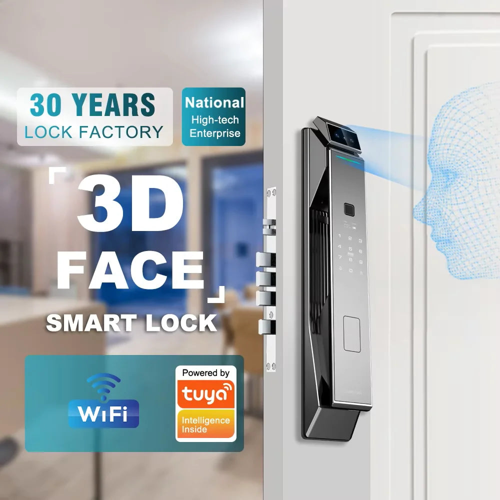 Fingerprint Smart Door Lock Face Recognition Fingerprint Lock With Camera Biometric Door Smart Digit Lock