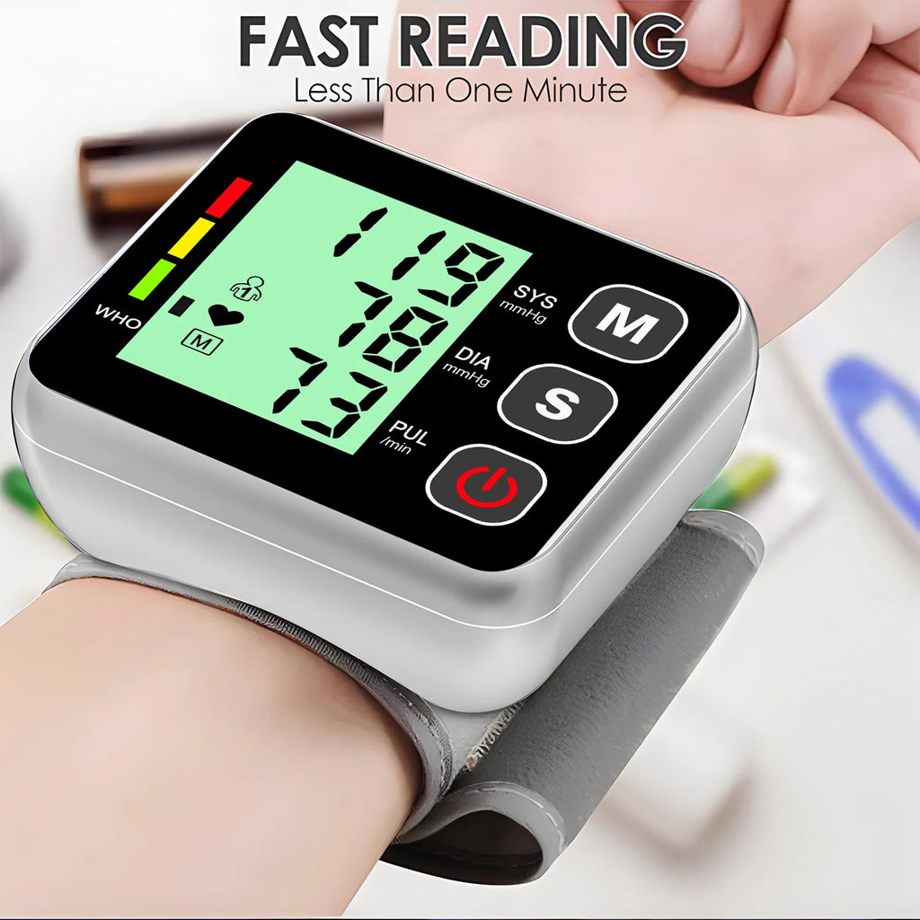 Portable Sphygmomanometer Medical Digital Wrist Blood Pressure Monitor Pulse Heart Rate Monitor Tonometer тонометр