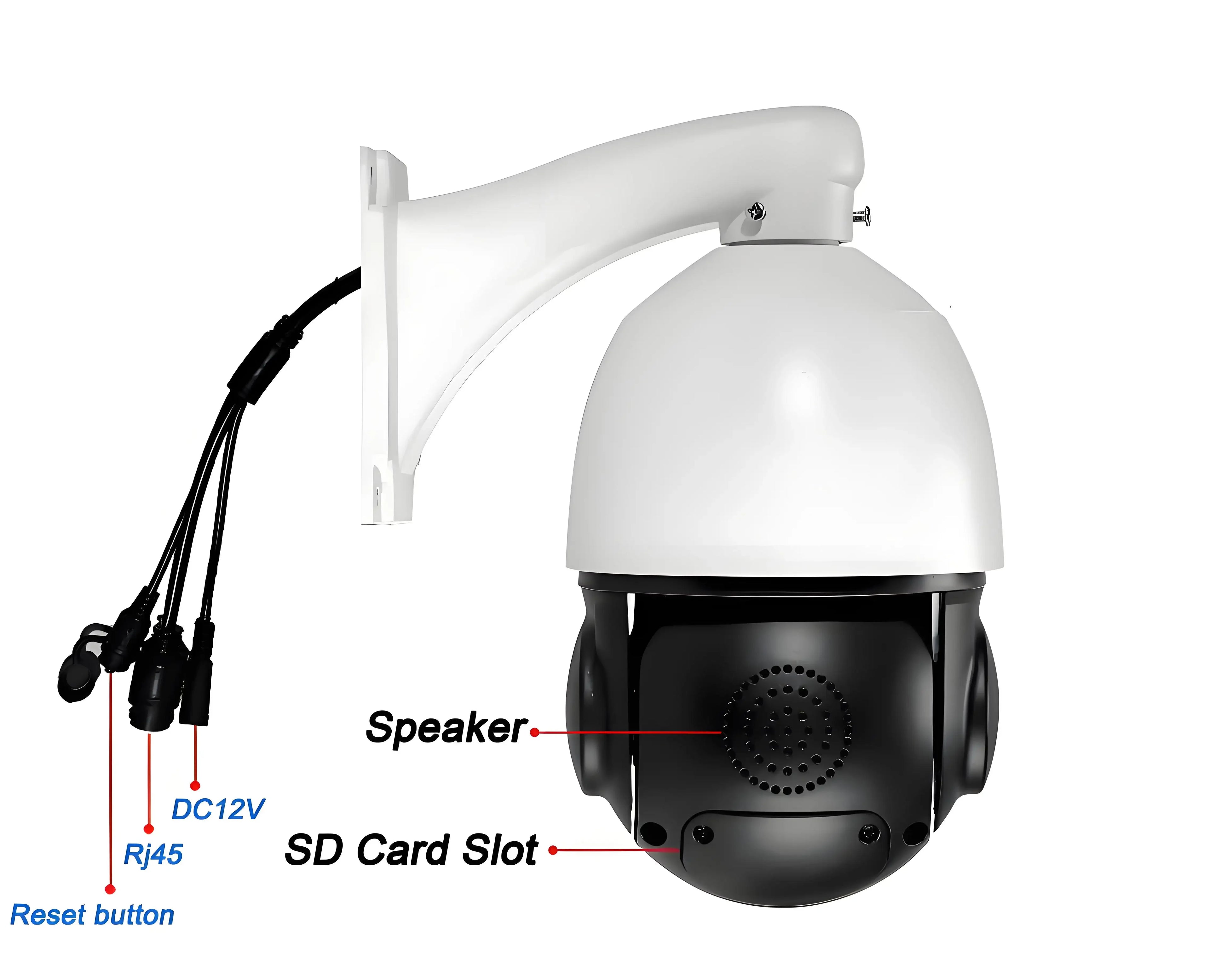 Metal Laser Infrared Full Color Auto Tracking Cruise 8MP 4K 60X Optical Zoom 360° POE PTZ High Speed Dome Surveillance IP Camera
