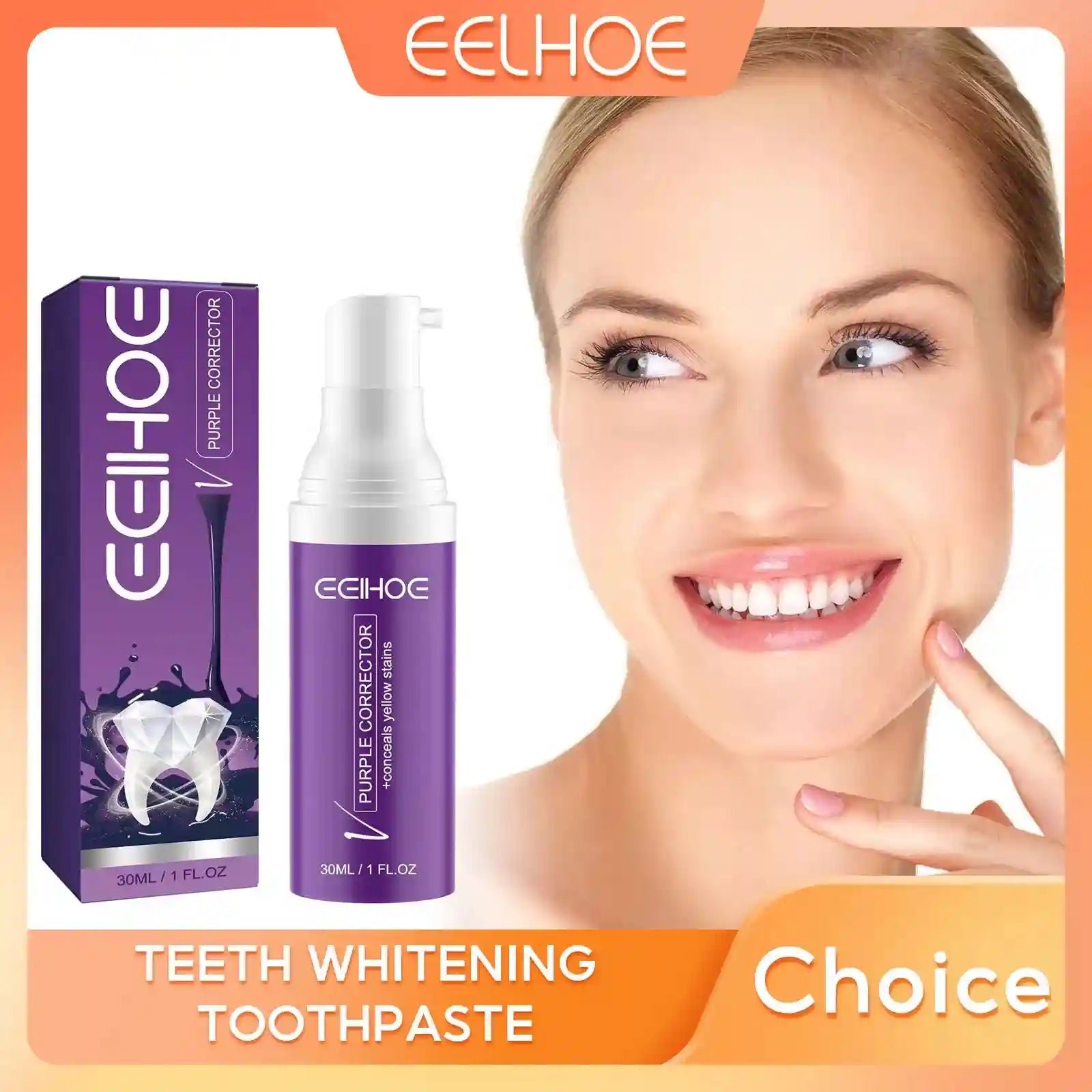 Tidesmit purple teeth whitening toothpaste for stain removal and oral care