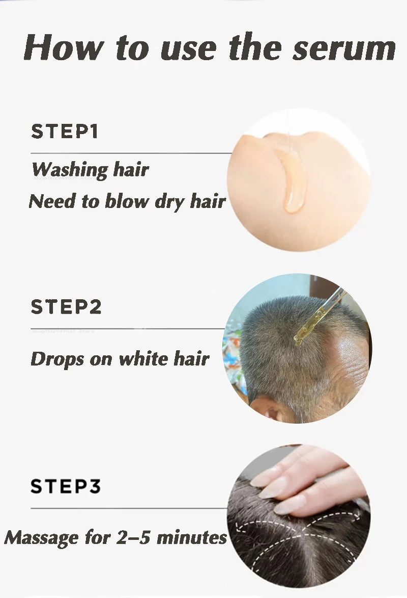 Anti Gray Hair Serum – Natural Scalp Nourishing Darkening Care Lip Care Tidesmit