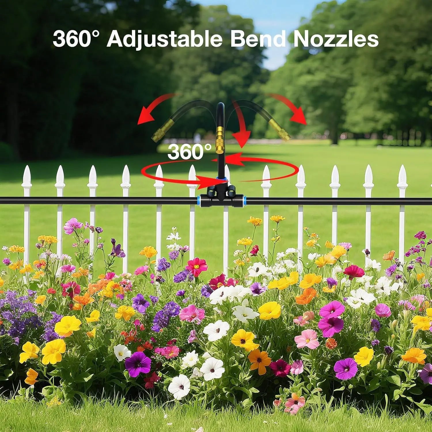60M DIY Free Bending Universal Sprayer Kit 6mm Hose Patio Misting Cooling System for Garden Plant Fogging Watering Irrigation