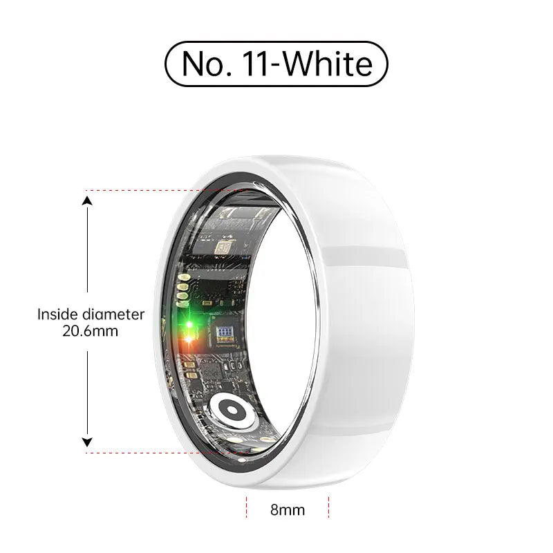 Tidesmit Smart Health Ring - Biometric Fitness Tracker with Sleep Monitor Ceramic White No.11 Tidesmit