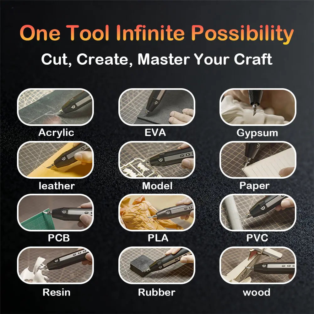 Cordless Ultrasonic Cutter 40KHz Precision Craft Tool for Acrylic Leather Model and More Creative Craft Tool