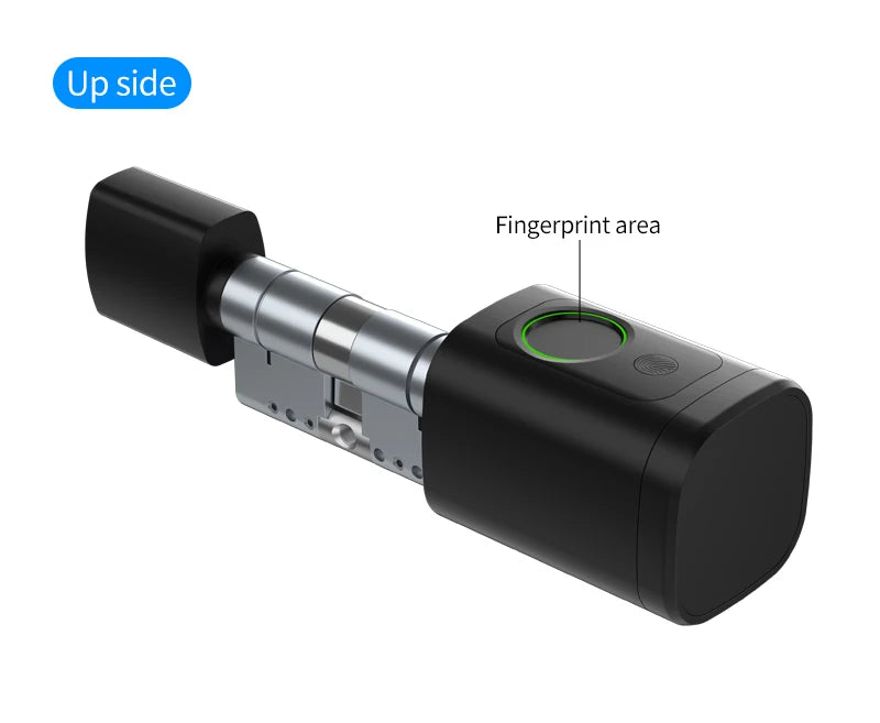 Support Tuya App Intelligent Plug-in Lock IP65 Biometric Fingerprint App Control Cylindrical Bolt Alex/Google Home/Office Door