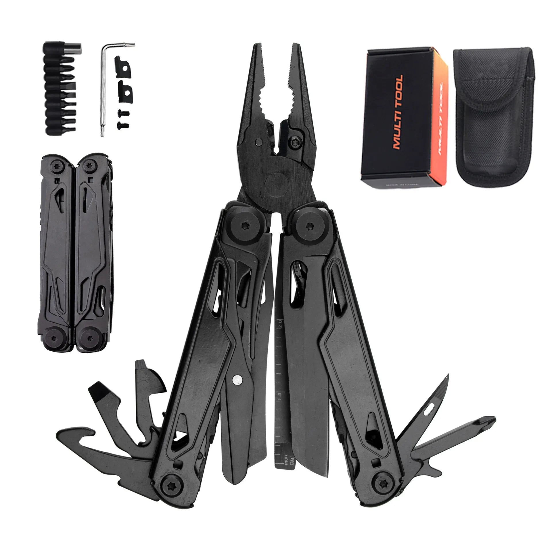 17 In 1 Mini Foldable Plier Multi Tool Folding EDC Multitool Screwdriver Pliers File Ruler Outdoor Hand Tool Sets