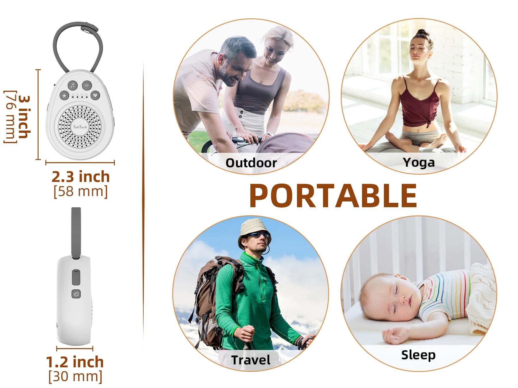 Baby White Noise Machine, USB Portable Mini Sleep Device 20 Soothing Sounds, Help Newborn Fall Asleep In 3 Mins For Crib Travel
