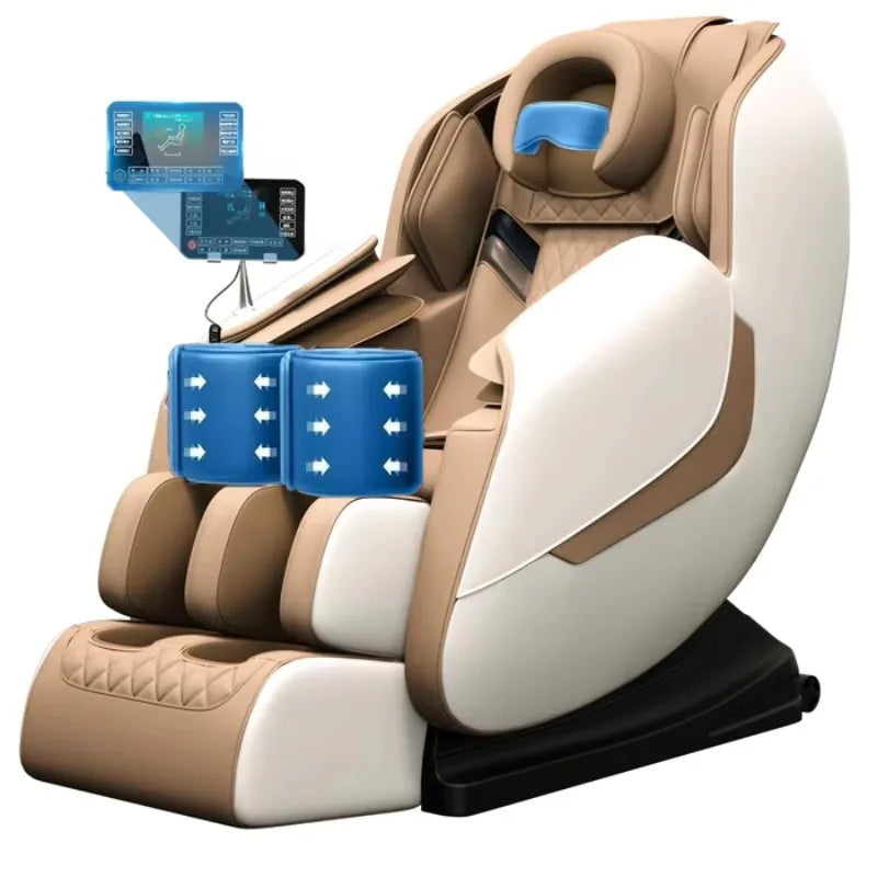 Zero Gravity Full Body Massage Chair - Electric Muscle Relief White Massage Chairs Tidesmit