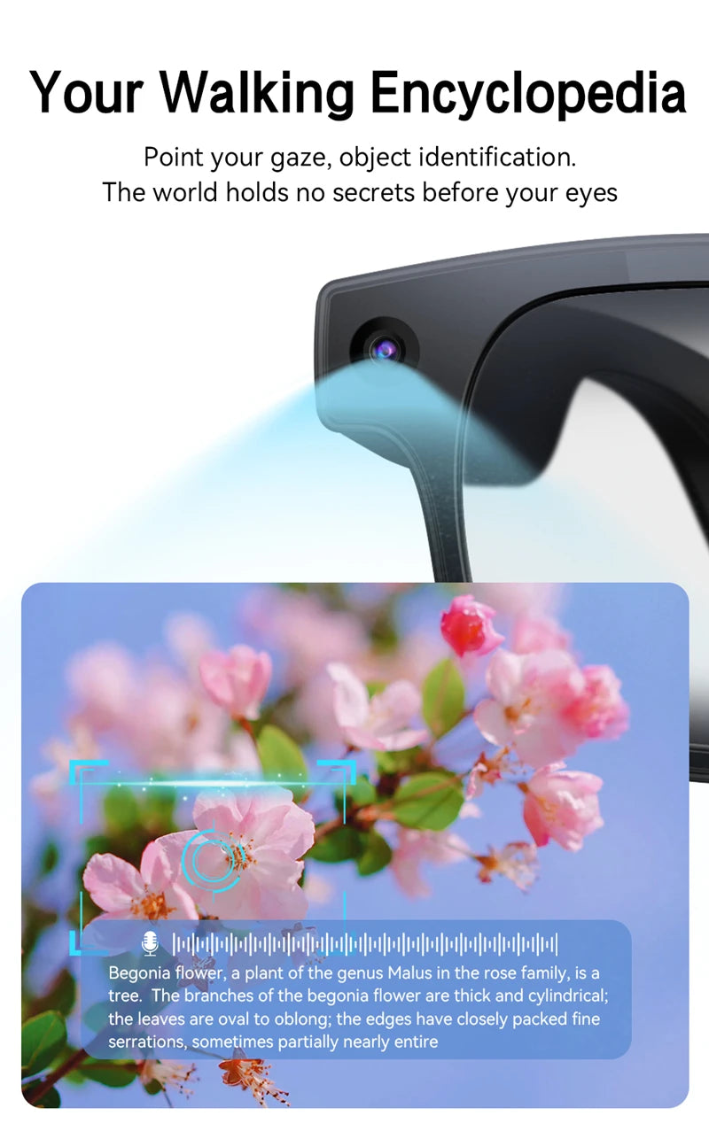 Tidesmit Smart Glasses with Camera & Bluetooth - Black & Transparent Tidesmit