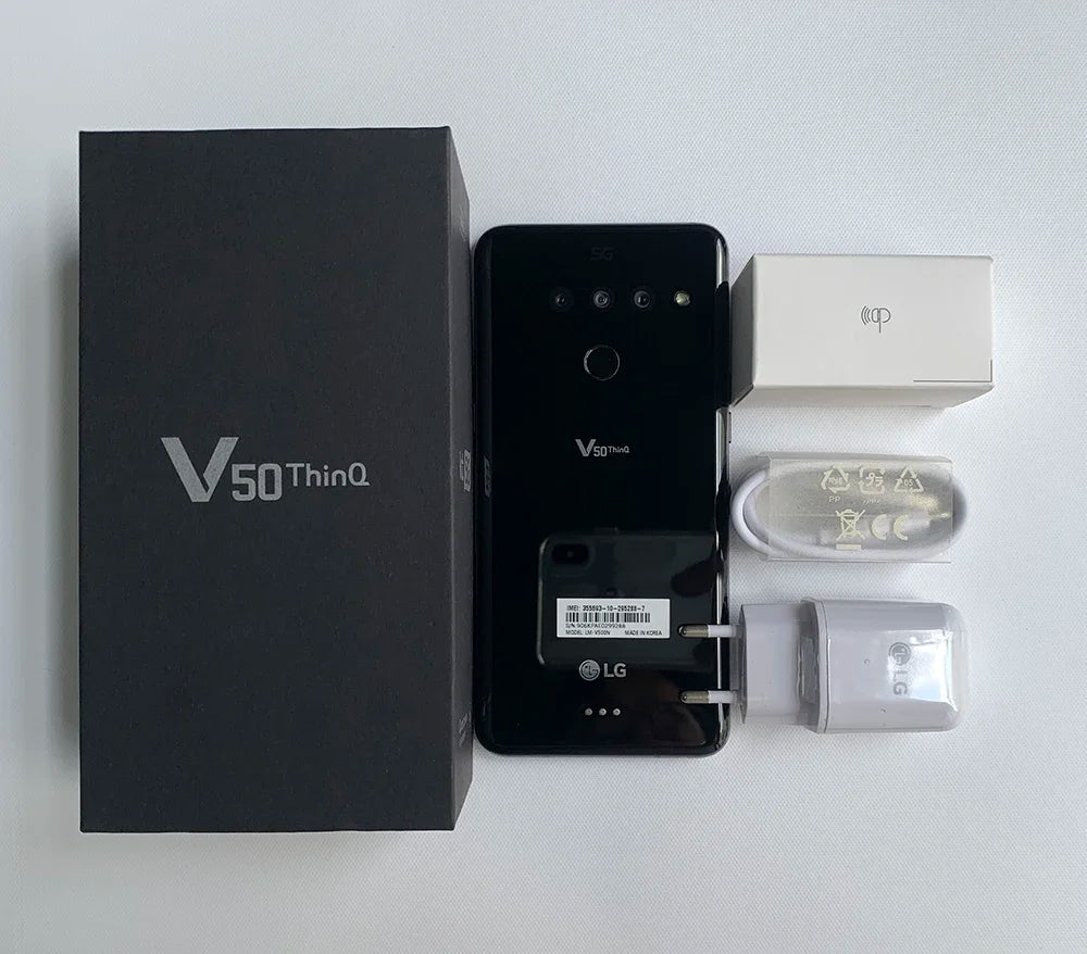 LG V50 ThinQ 4G LTE 5G Cell Phone 6.4' 6GB +128GB ROM Dual Front Triple FingerprRear Camera Unlocked LG V50 Mobile Phone