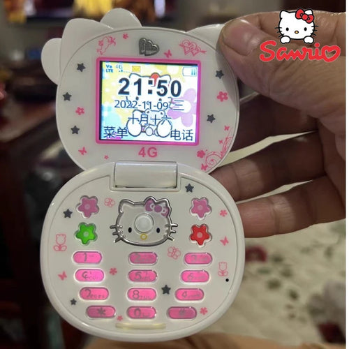 2024 Sanrio Hello Kitty Flip Phone Kawaii K688 Cartoon Taiml Cute Mini Phone Birthday Fashion Gift Toys Christmas For Anime Fans