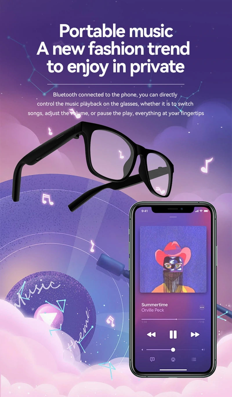 4K AI Smart Glasses with Camera - Black | VR Mixed Reality Tech Tidesmit