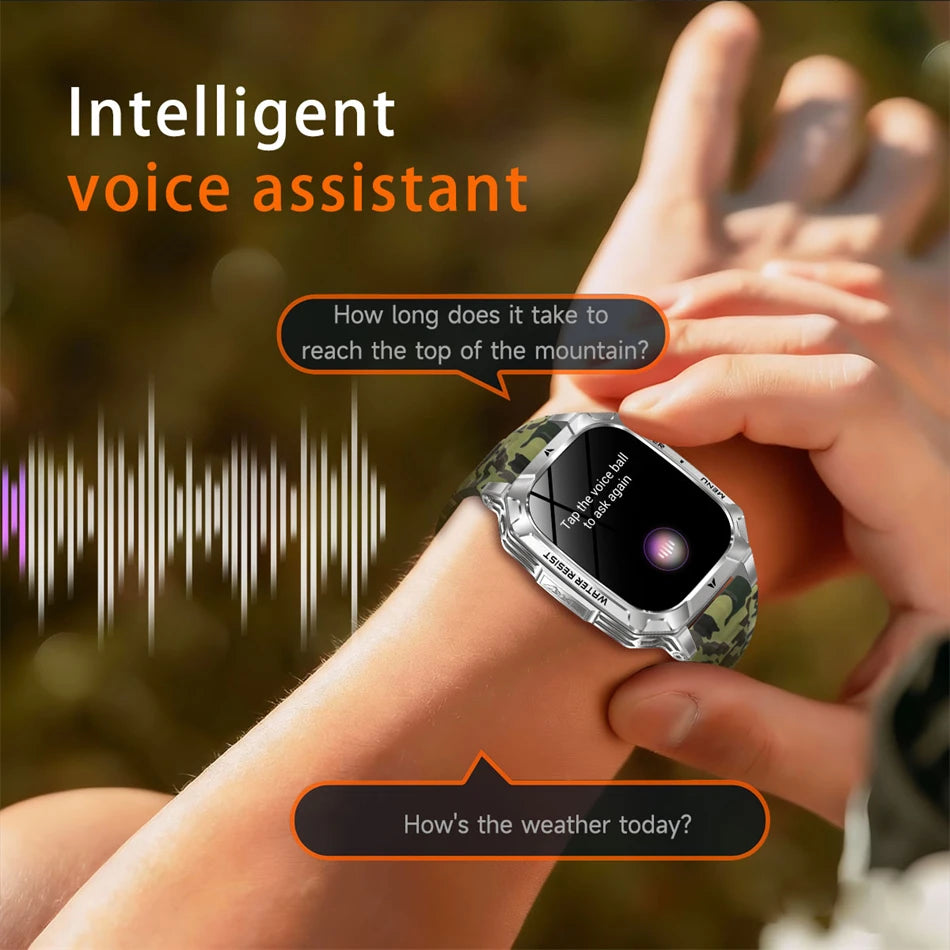 2026 New Hot flashlight Men Smartwatch Compass 1400 mAh BT call GPS fitness IP68 Waterproof Fashion Smartwatch For holiday Gifts