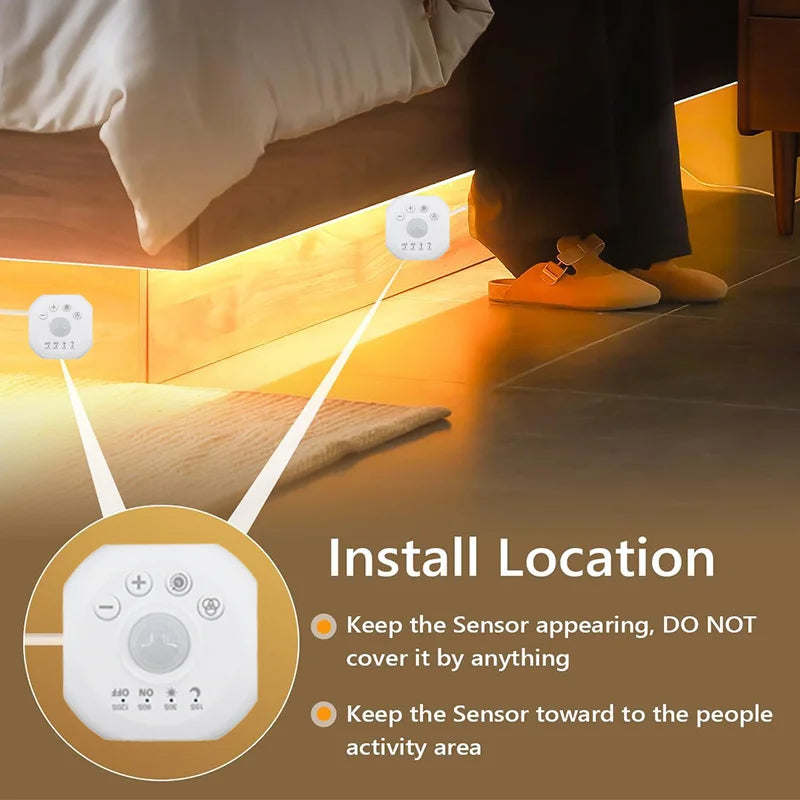 Running Water Flow Chasing LED Strip Lights 5V Motion Sensor Stairs Night Light for Room Corridor Ceiling Room Decor