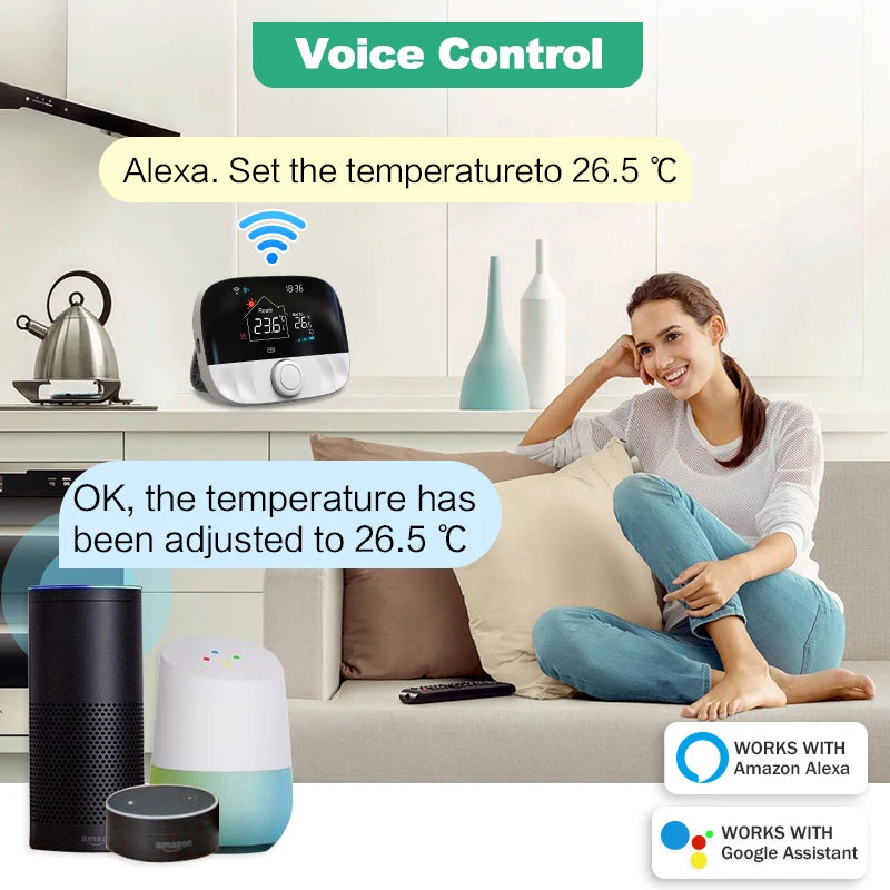 Tuya Smart Home Wifi Heating Thermostat Wireless For Gas Boiler Smart Thermostat Temperature Controller Alexa Google Home