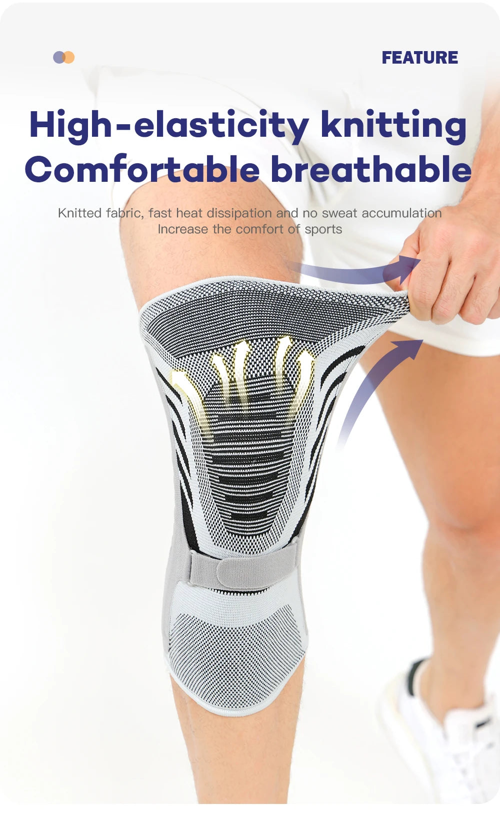 1PCS Knee Brace Support Straps Knee Compression Sleeves for Men & Women Meniscus Tear Arthritis Sports Joint Pain Relief