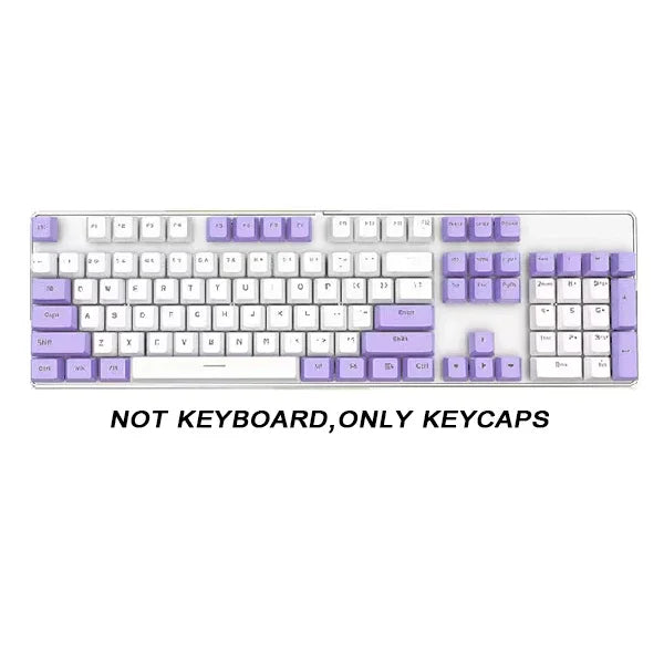104 Key OEM Backlit Keycaps Set ABS Keycaps Double Shot Cyan White Key Caps for Mx Cherry Gateron Switch Mechanical Keyboard Kit