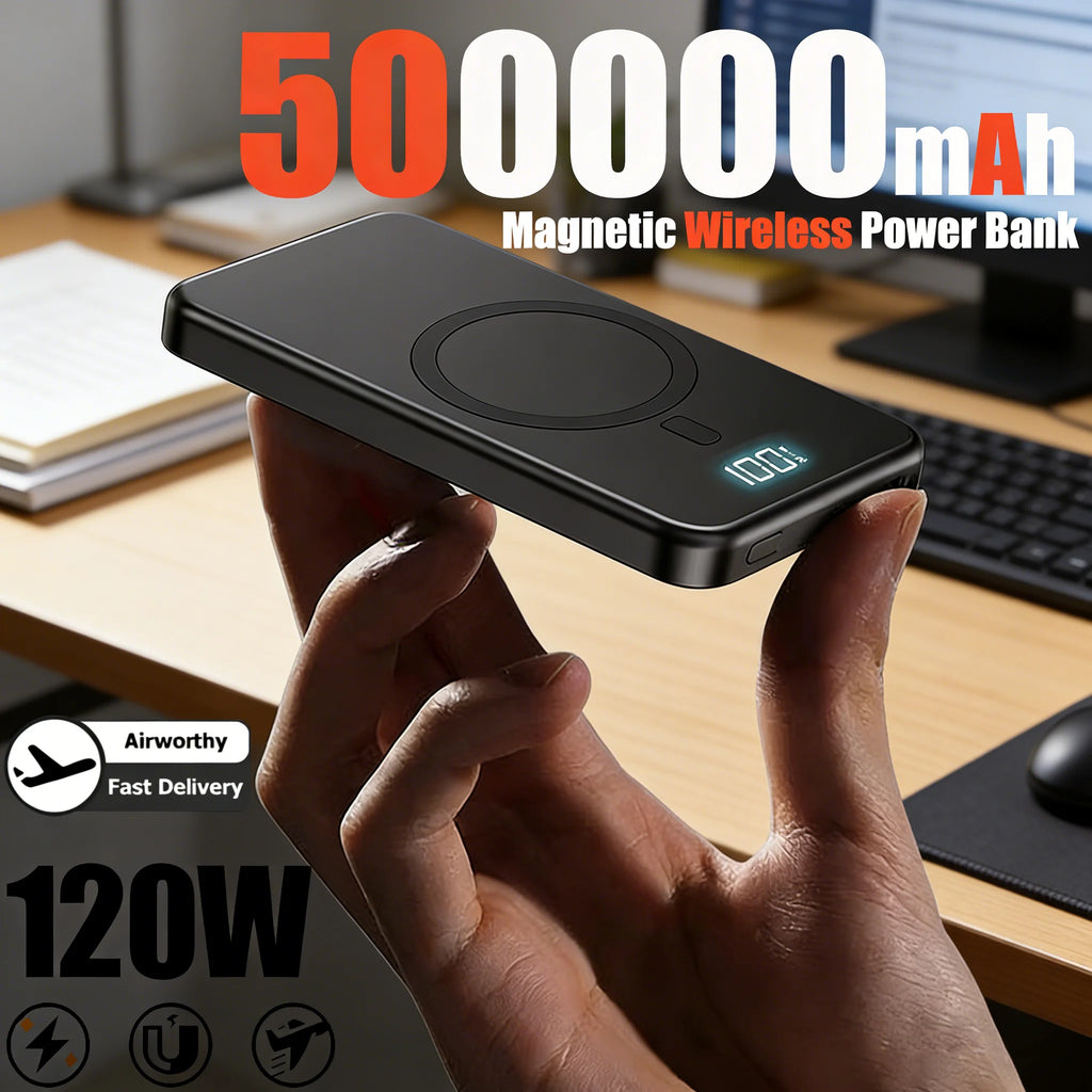 Tidesmit 50000mAh Magnetic Power Bank - 120W PD Fast Charging Portable Tidesmit