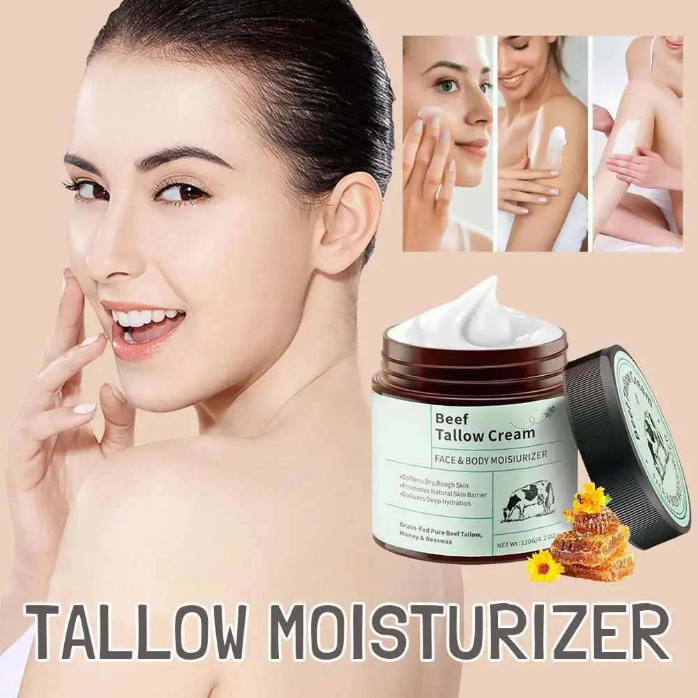 2PCS Beef Tallow Honey Moisturizer Cream Brightening Rejuvenation Nourishing Hydrating Redness Repair Pore Women Cosmetics 120g