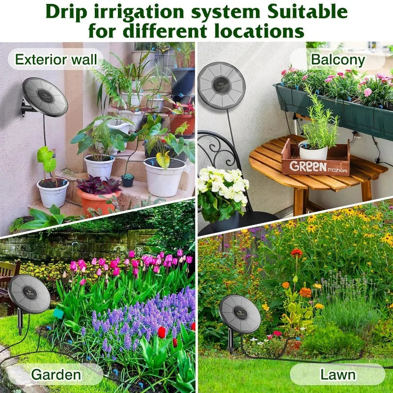 Solar Drip Irrigation Kit for Potted Plants with Smart App Timer Tidesmit