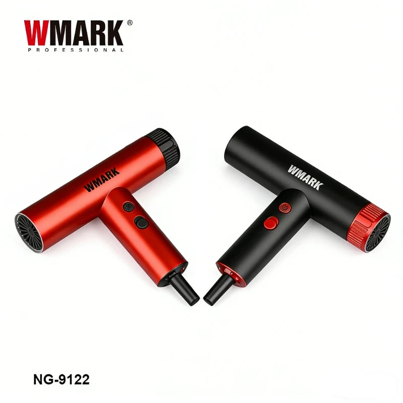 WMARK NG-9122 professional high-speed hair dryers in red and black, compact portable blow dryers for salon or home.