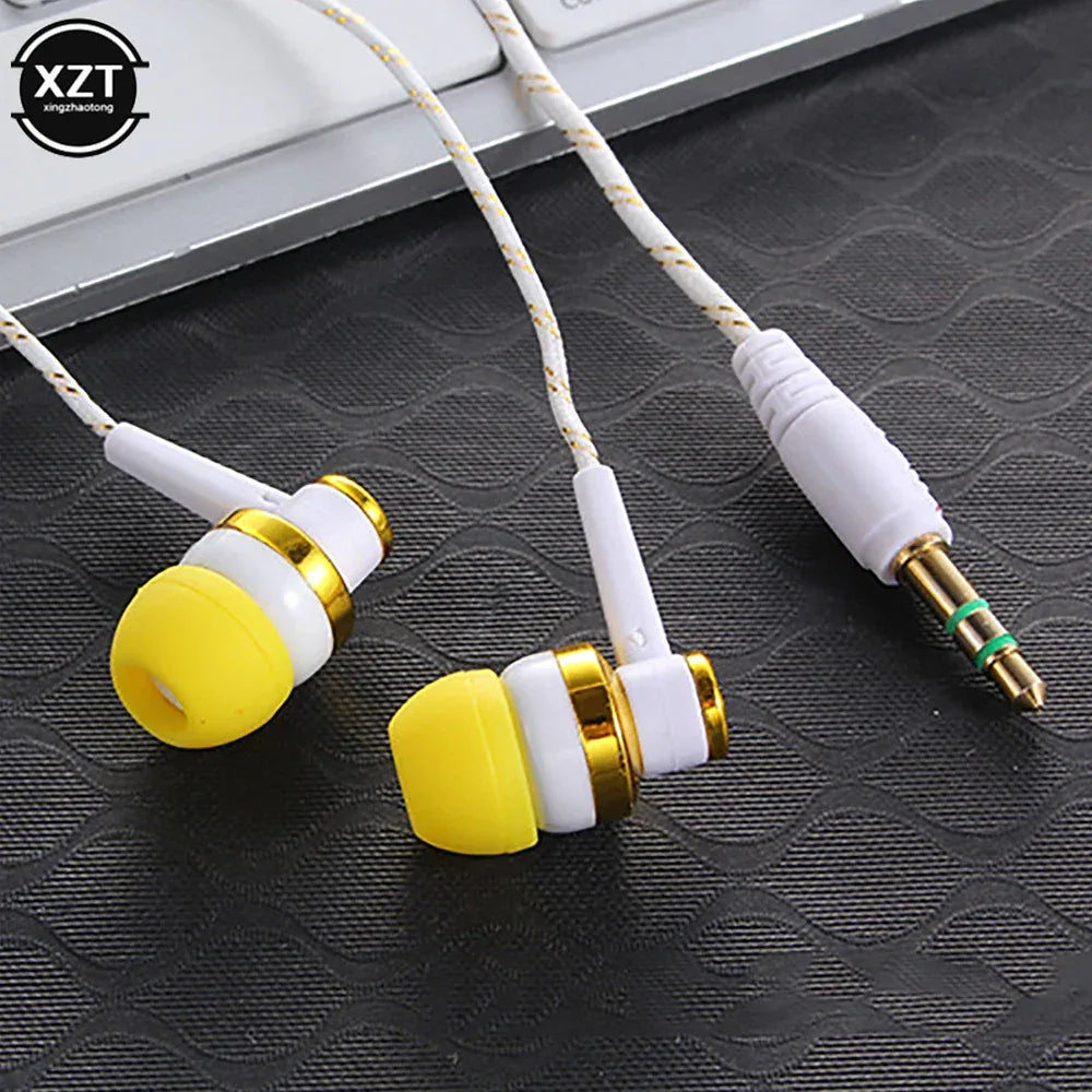 Wired In-Ear Headphones with Mic, Durable Nylon Cable | Tidesmit white Tidesmit