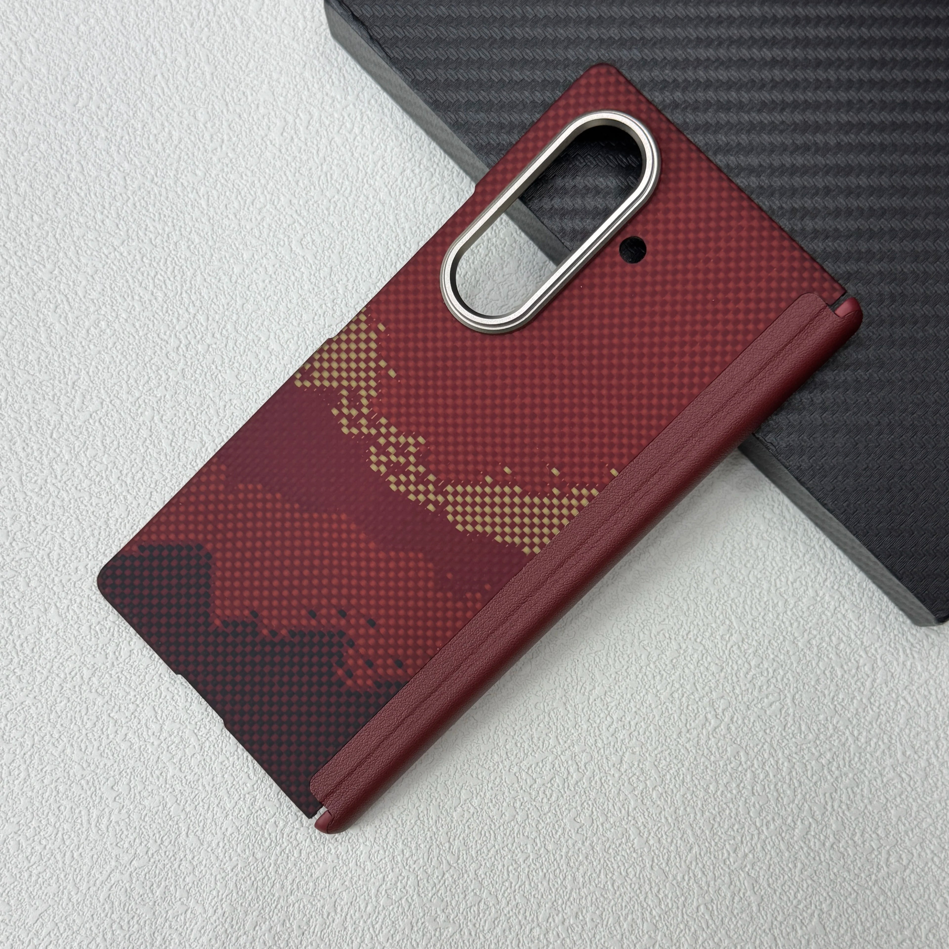 Samsung Galaxy Z Fold 7 Case: Slim Aramid Fiber Magnetic Cover Red Galaxy Z Fold7 Tidesmit
