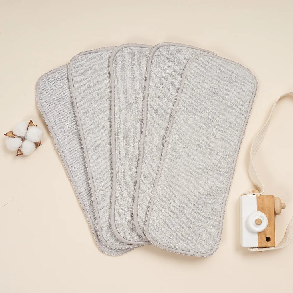 HappyFlute New Nappy Insert 3Layers Grey Microfiber Diaper Inserts 35x13.5cm Use Together With Pocket Cloth Diaper