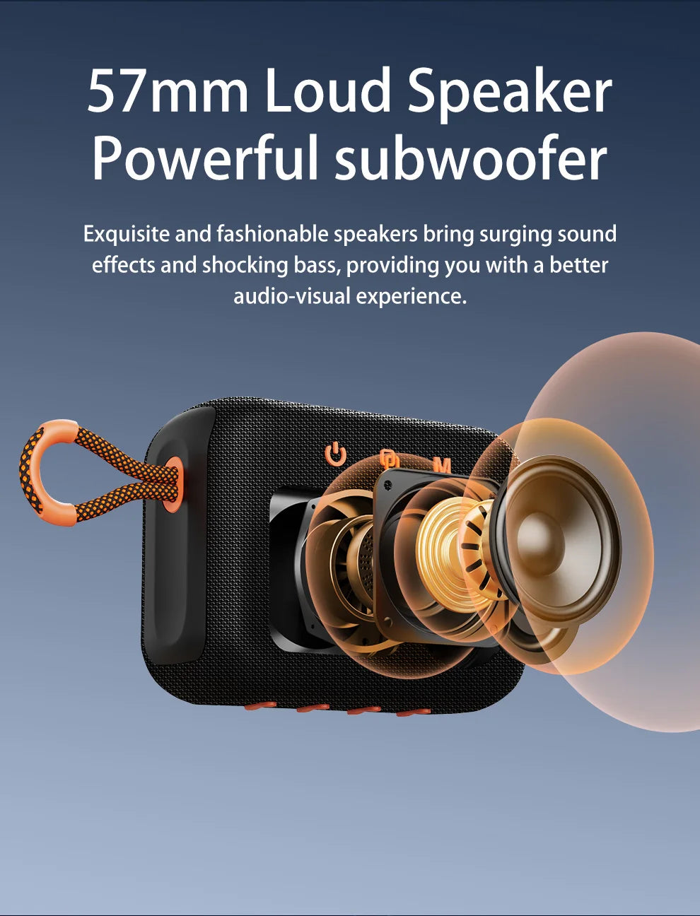 ZEALOT S75 10W Wireless Speakers, Outdoor Portable Subwoofer Speaker Waterproof IPX 6, Wireless Speaker, Dual Pairing,3000mAh.