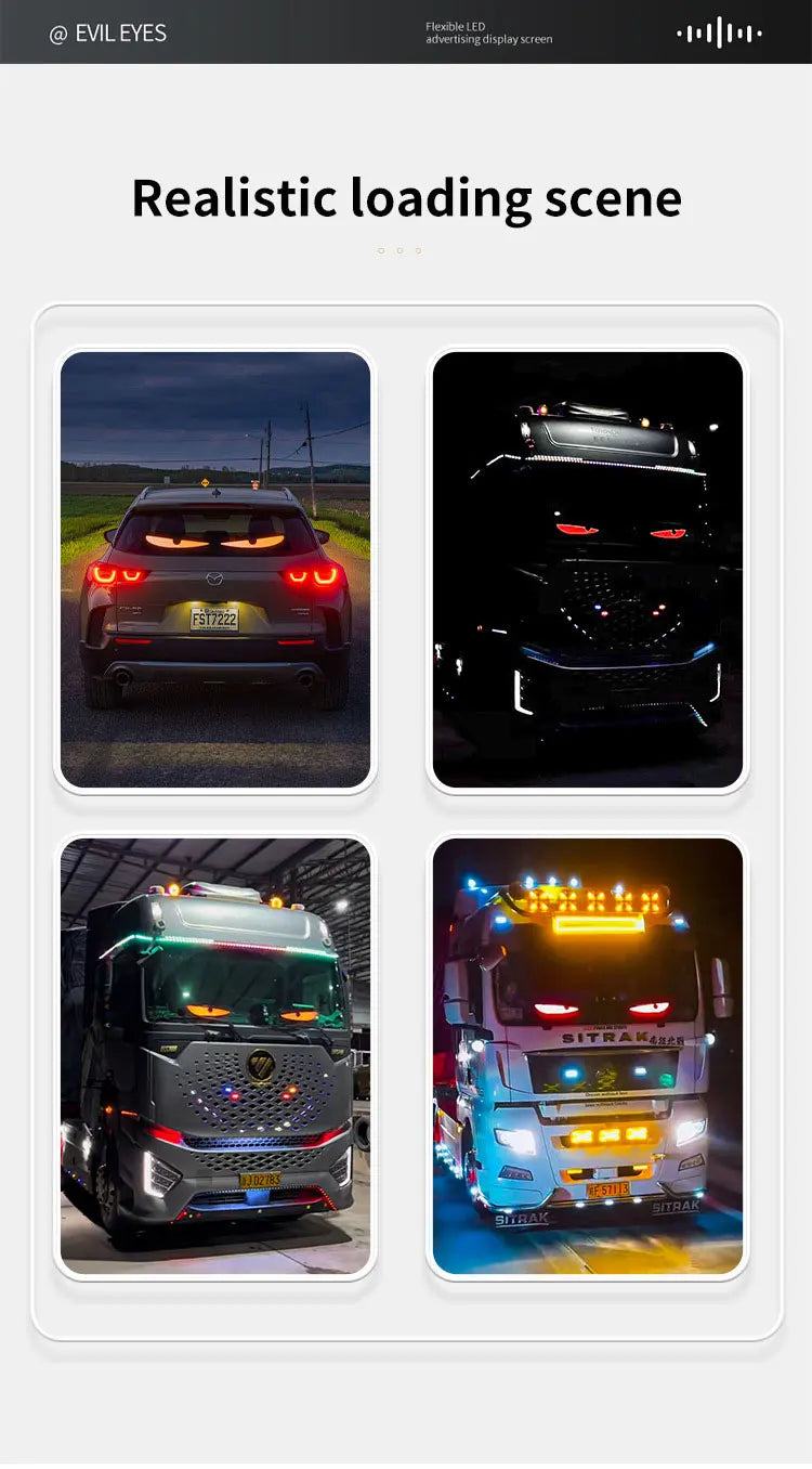 LED Pixel Panel Car Display 120x16.6cm - Programmable Scrolling Sign Tidesmit