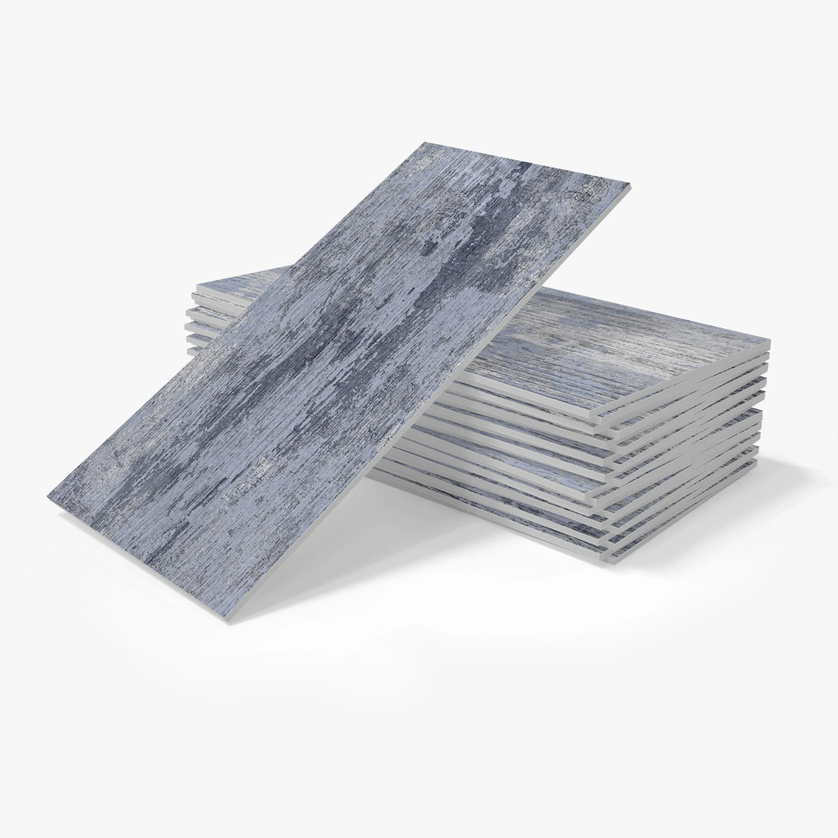 Self-adhesive foam marble tile sticker sheets, gray-blue distressed stone pattern