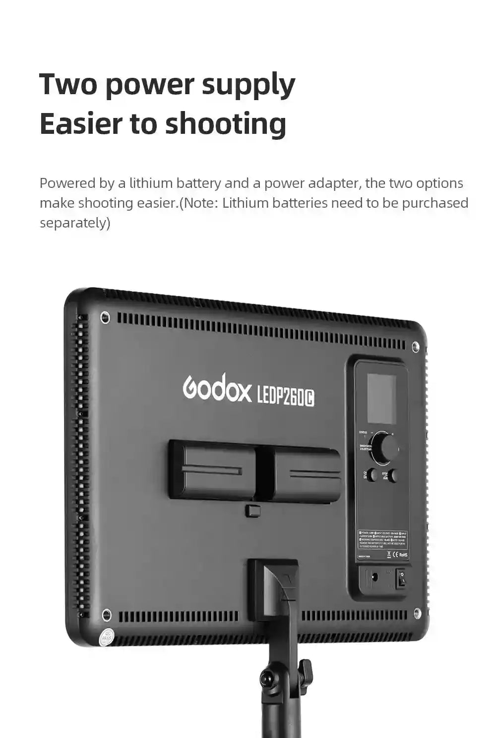 Godox LEDP260C LED Video Light Panel | Adjustable Color Temperature 3300-5600K Tidesmit