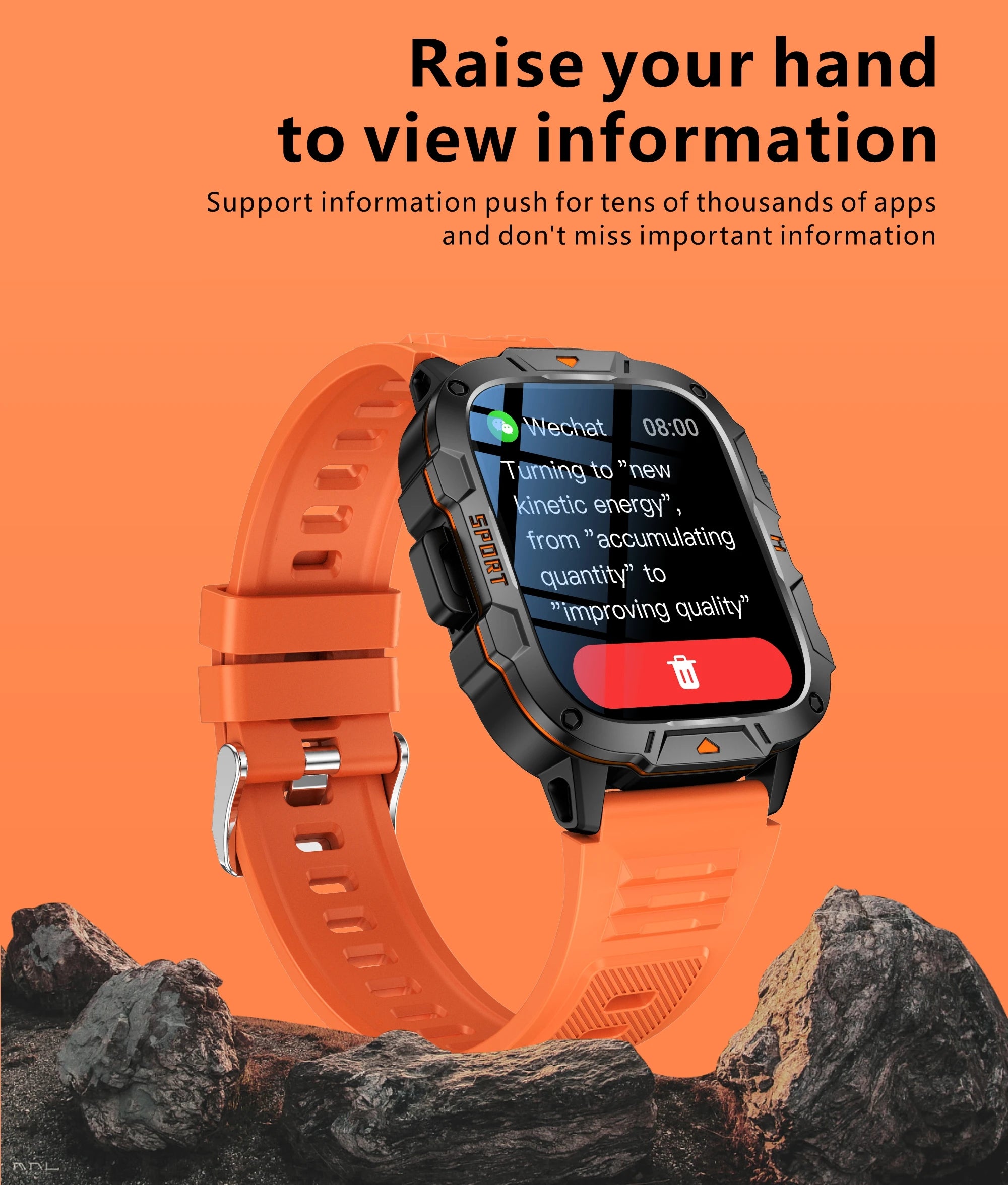 2026 New Military Grade Smart Watch Men 1.96" AMOLED Screen 5ATM Waterproof Sports Fitness Tracker BT Call Smartwatch
