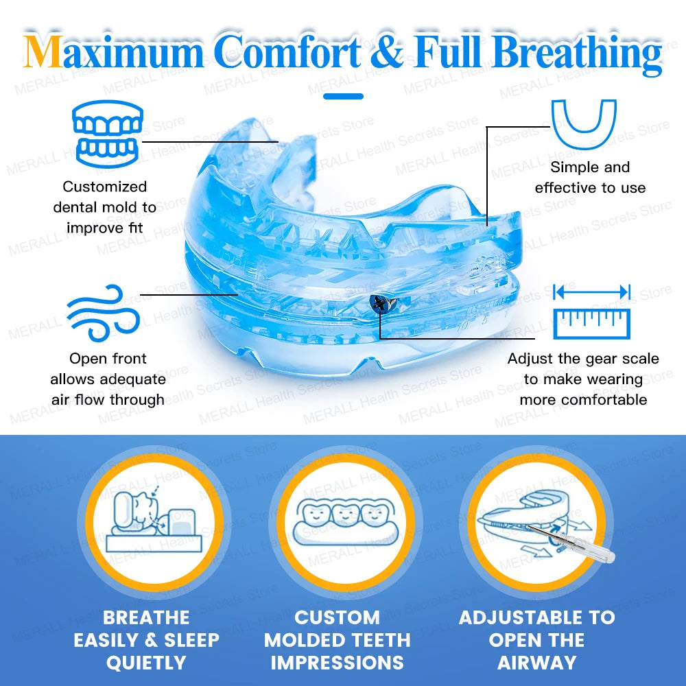 Tidesmit anti snore mouth guard and bruxism night guard for teeth grinding and sleep apnea relief