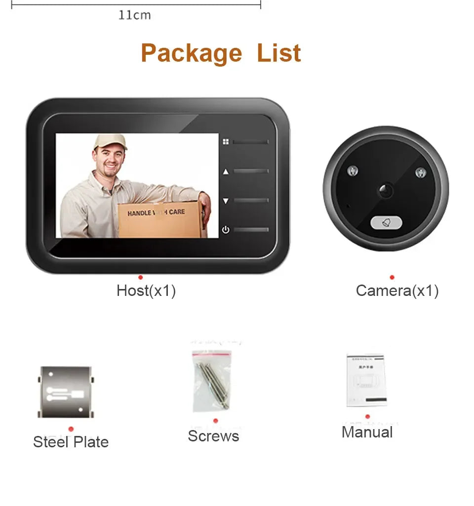 2.4 inch Video Peephole Doorbell Camera Video-eye Auto Record Electronic Ring Night View Digital Door Viewer Entry Home Security