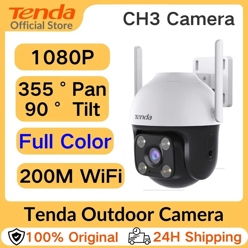Tenda 4MP Outdoor Wi-Fi Pan/Tilt Camera CH7-WCA Full-Color 360° Visual Coverage Night Vision AI Motion Detection Smart Alarm