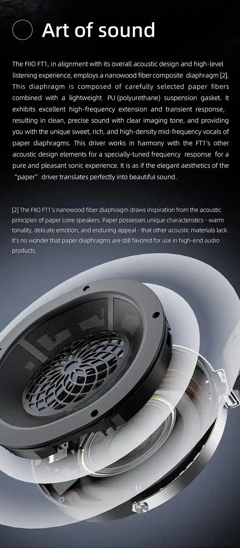 FiiO FT1 Closed-Back Over-Ear Headphones with 60mm Wood Driver Tidesmit