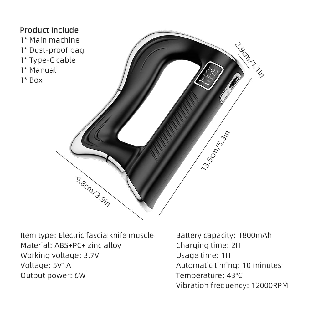 Electric Fascia Massager | Portable Recovery Tool for Home Spa Use Relaxation Treatment Tidesmit