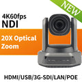 Runpu 4K 60fps NDI PTZ Camera 20x 30x Optical Zoom IP LIve Streaming PTZ Camera AI Auto-Tracking 3G-SDI LAN USB PoE for Church